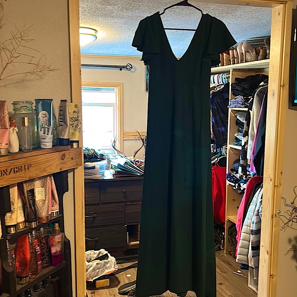 Bridesmaid dress, Birdey Grey, size small, customized length (shortened)